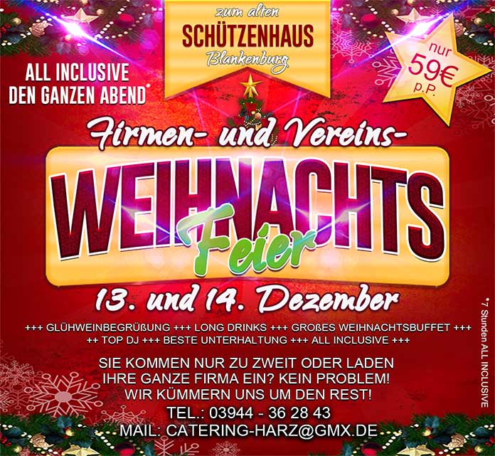 Firmen- und Vereinsweihnachtsfeier